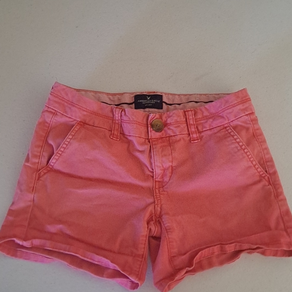 American Eagle Outfitters light coral midi shorts